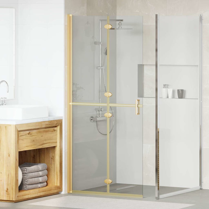 Perete de duș Walk-In Auriu 90 x 6.5 x 190 cm