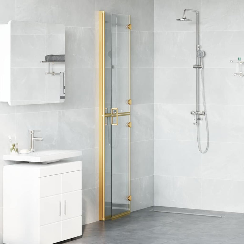 Perete de duș Walk-In Auriu 90 x 6.5 x 190 cm