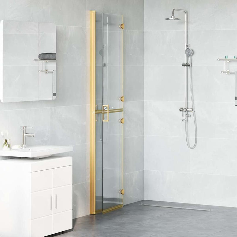 Perete de duș Walk-In Auriu 100 x 6,5 x 190 cm