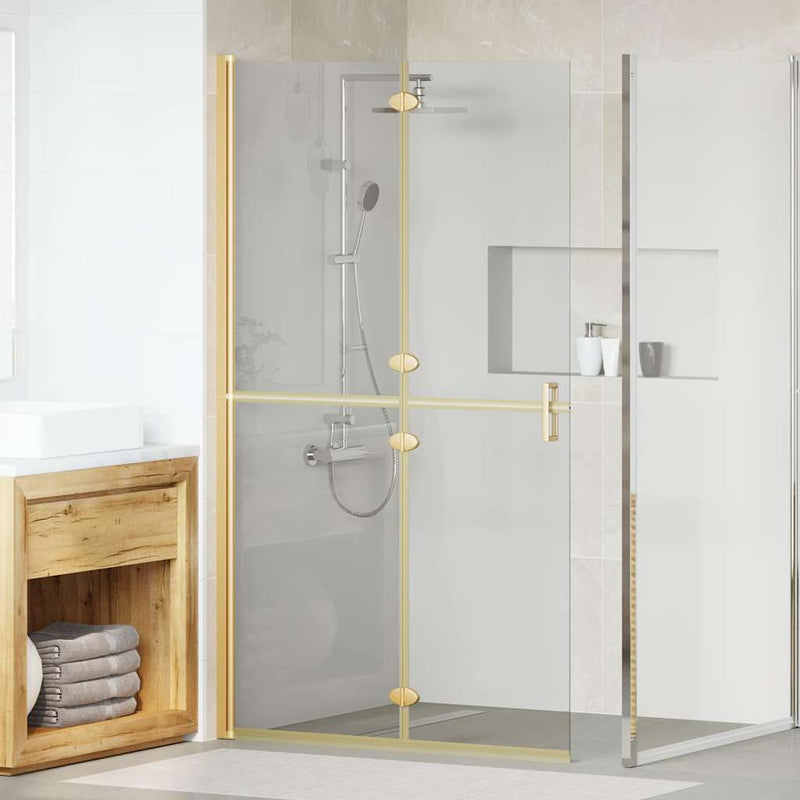 Perete de duș Walk-In Auriu 110 x 6,5 x 190 cm