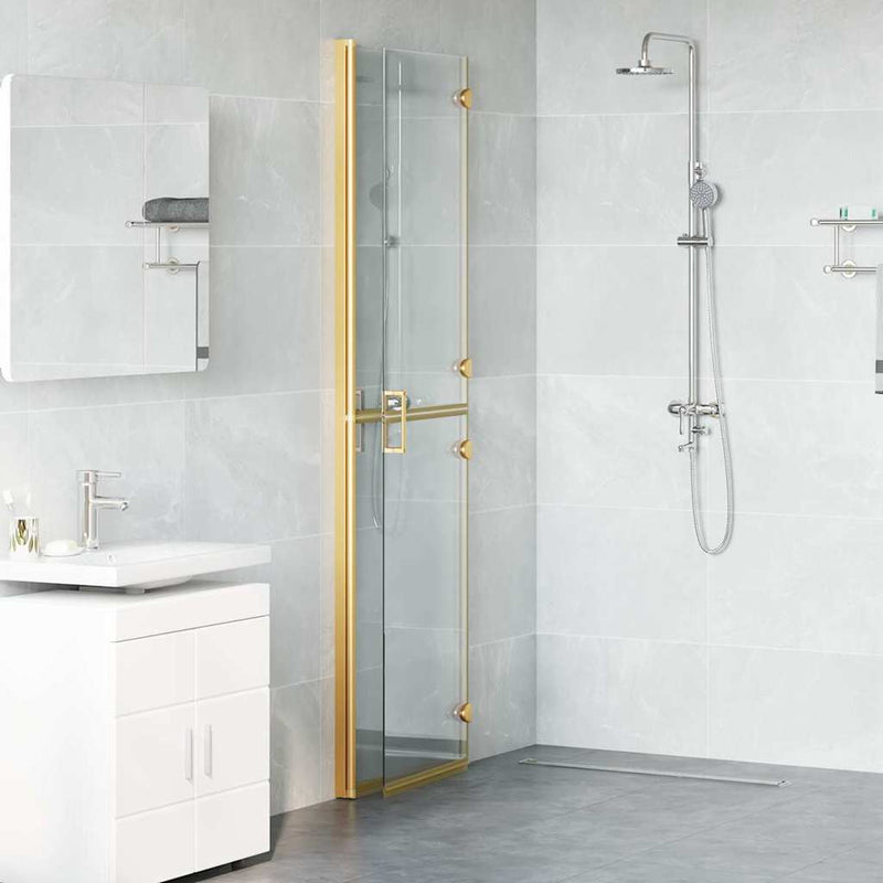 Perete de duș Walk-In Auriu 110 x 6,5 x 190 cm