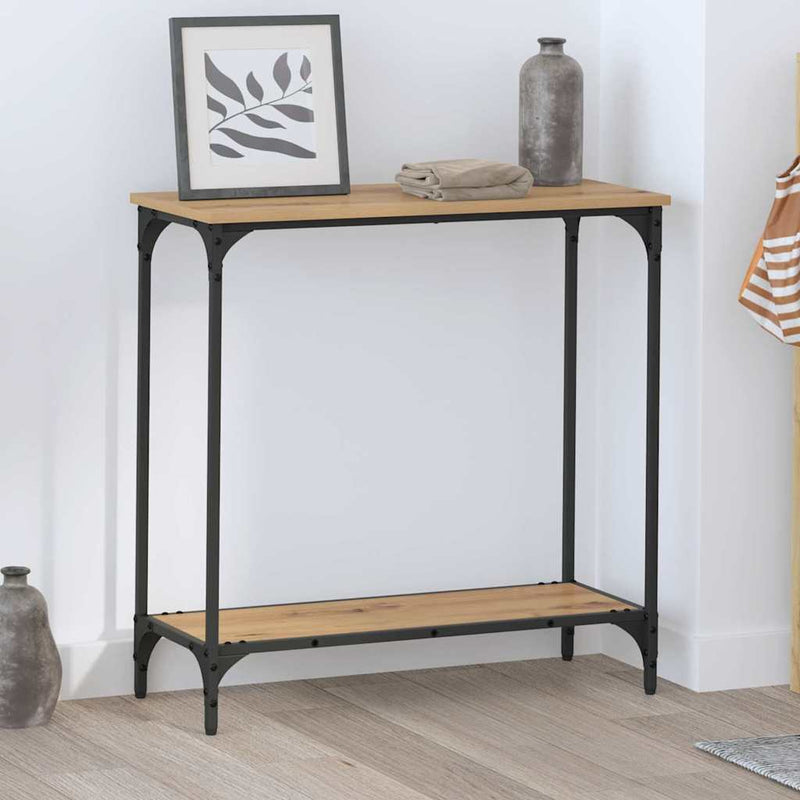 Masă de consolă stejar artizanal 75 x 30.5 x 75 cm