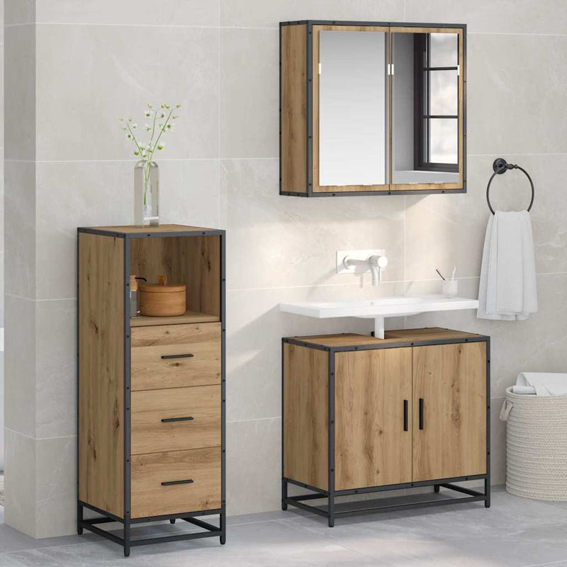 Set de mobilier pentru baie Stejar Artizanal 35 x 37,5 x 100 cm