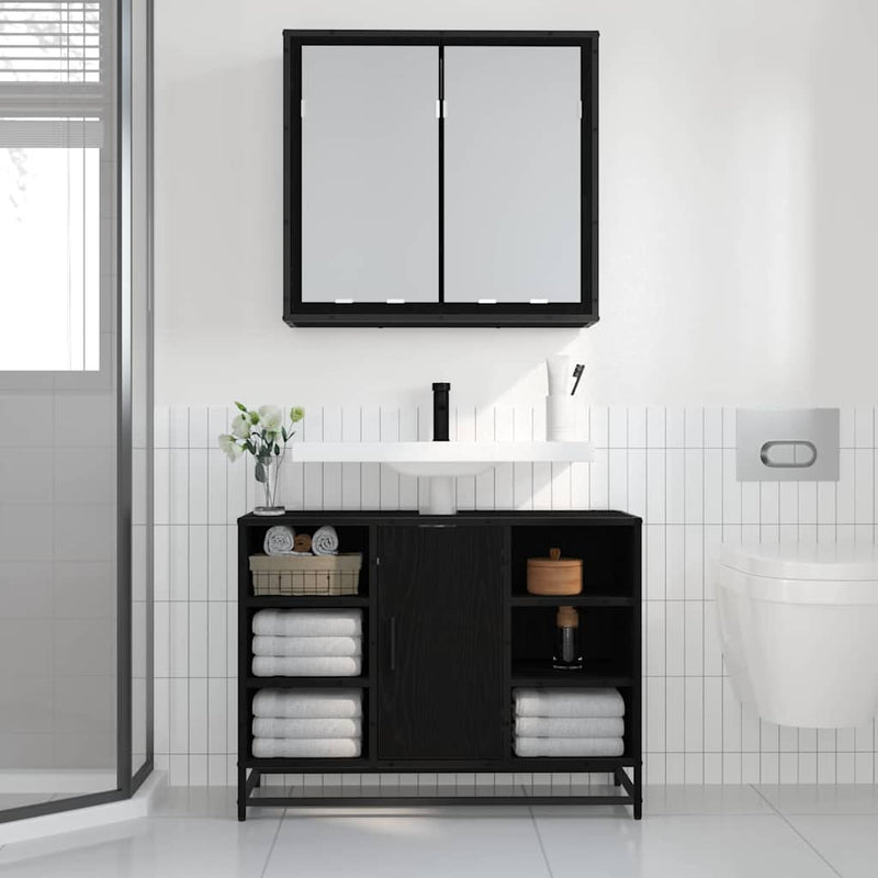 Raft de perete Stejar Negru 65 x 20 x 60 cm