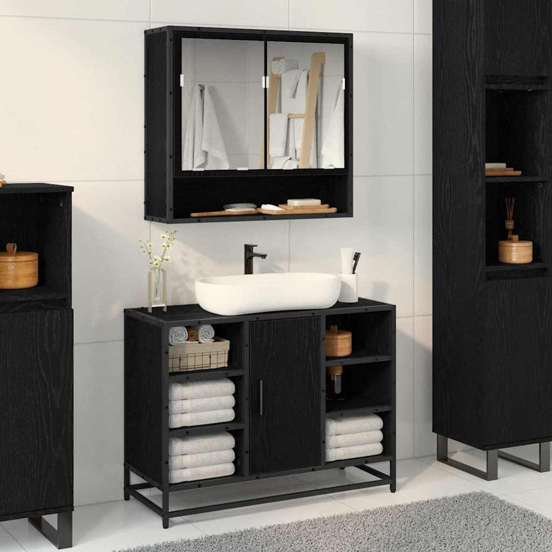 Raft de perete Stejar Negru 65 x 20 x 60 cm
