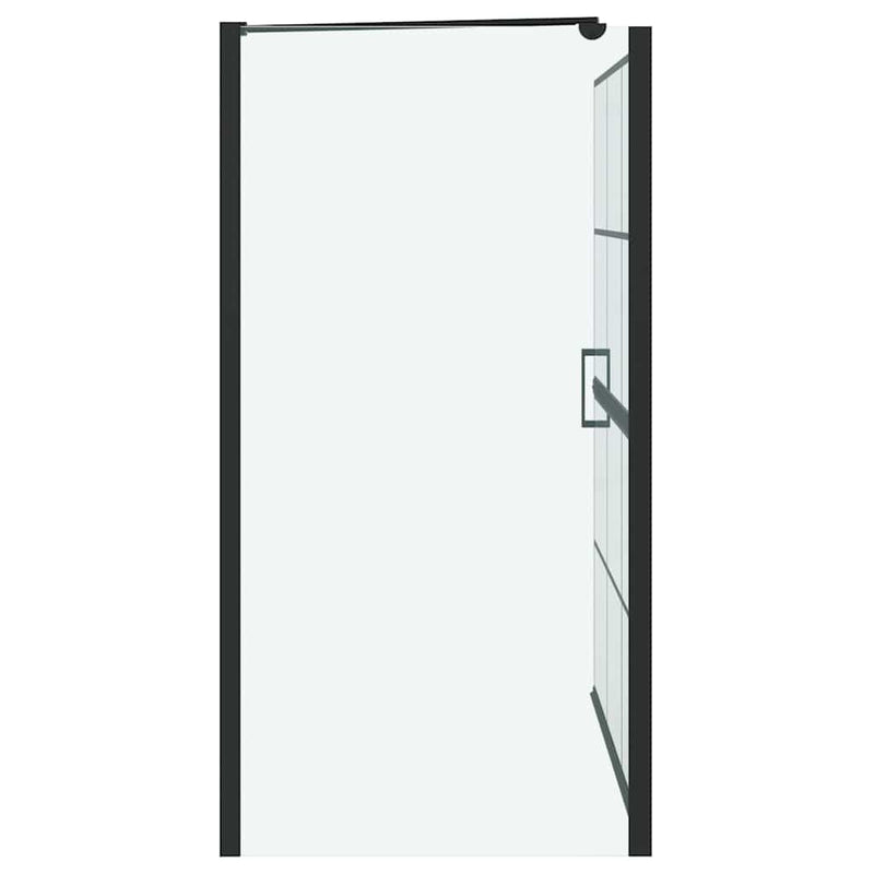 Ecran de baie pentru duș Negru și transparent 116 x 68 x 128 cm