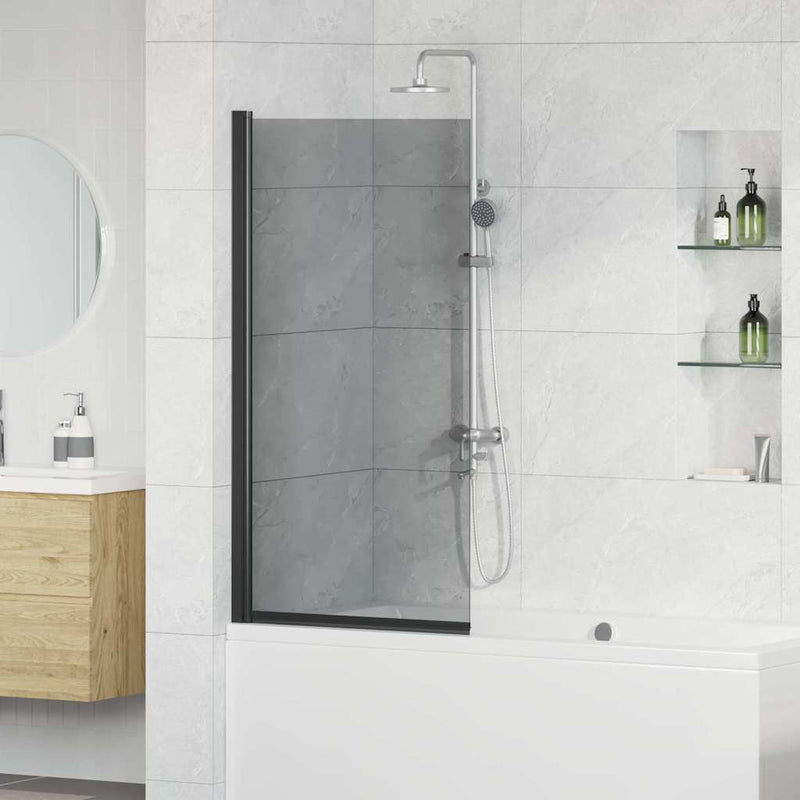 Ecran de baie pentru duș Negru 68 x 130 cm Sticlă întărită
