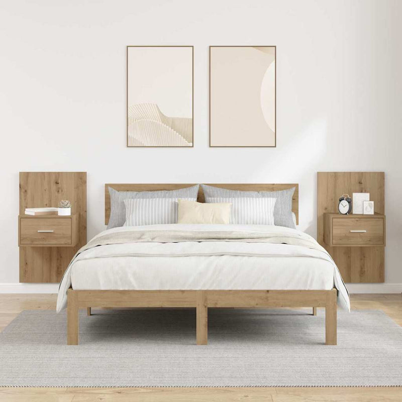 Dulap de noapte 2 buc. Stejar Artizanal 50 x 32,5 x 80cm