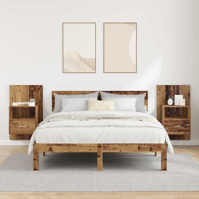 Dulap de noapte 2 buc. Lemn vechi 50 x 32.5 x 80cm