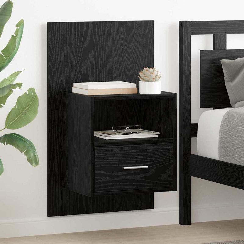 Dulap de noapte 2 buc. Stejar Negru 50 x 32.5 x 80cm
