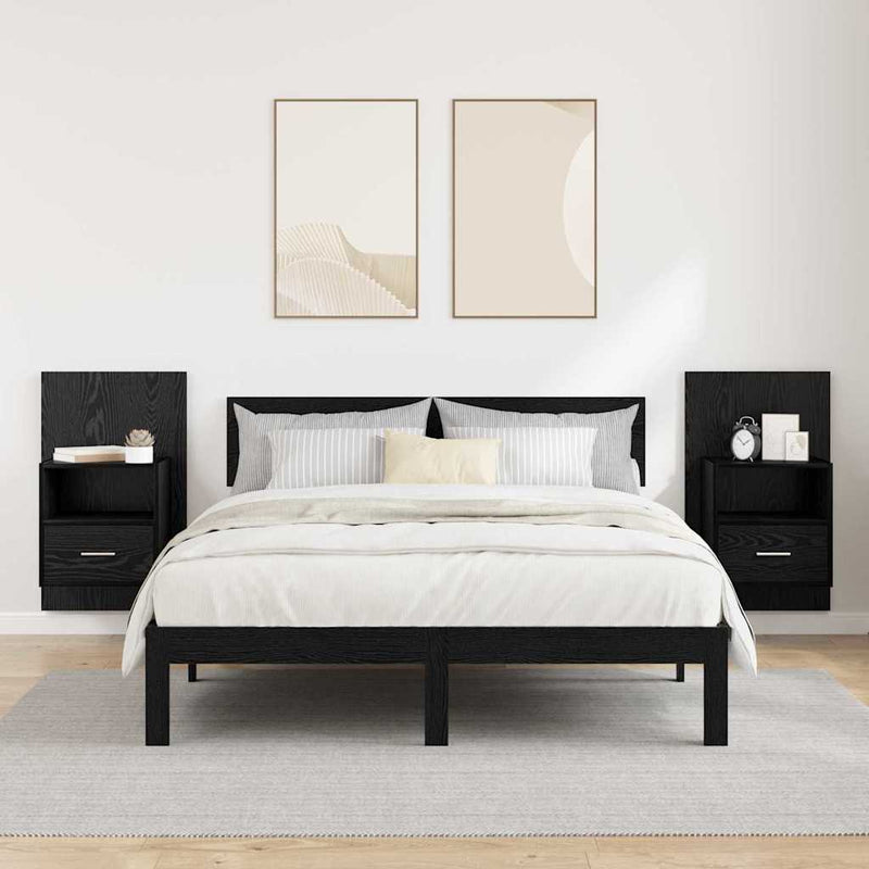 Dulap de noapte 2 buc. Stejar Negru 50 x 32.5 x 80cm