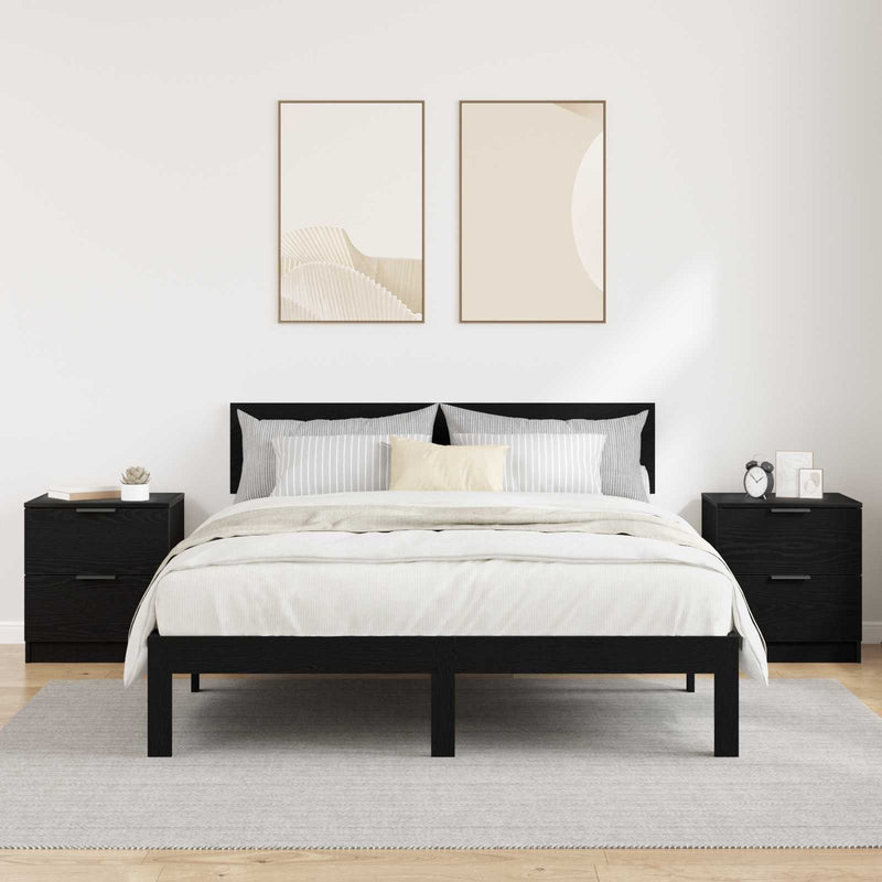 Dulap de noapte 2 buc. Stejar Negru 45 x 39 x 50 cm