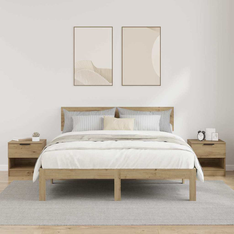 Dulap de pat 2 buc. Stejar Artizanal 40 x 39 x 40cm