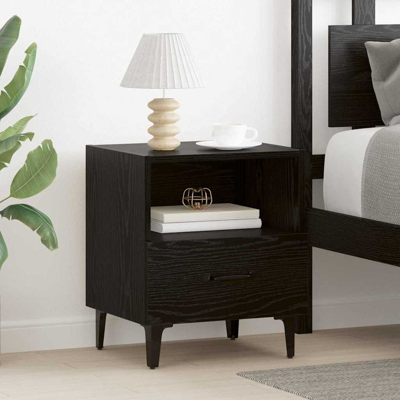 Dulap de noapte 2 buc. Stejar Negru 40 x 35 x 47,5 cm
