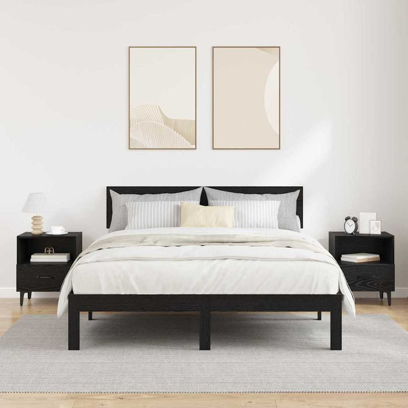 Dulap de noapte 2 buc. Stejar Negru 40 x 35 x 47,5 cm