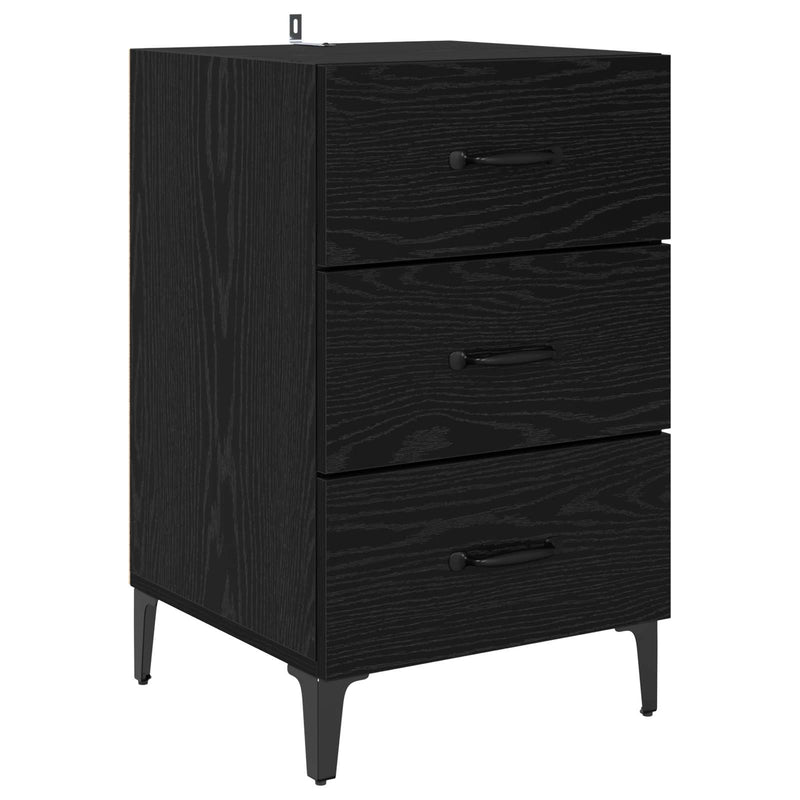 Dulap de noapte Stejar Negru 40 x 40.5 x 66 cm Lemn prelucrat