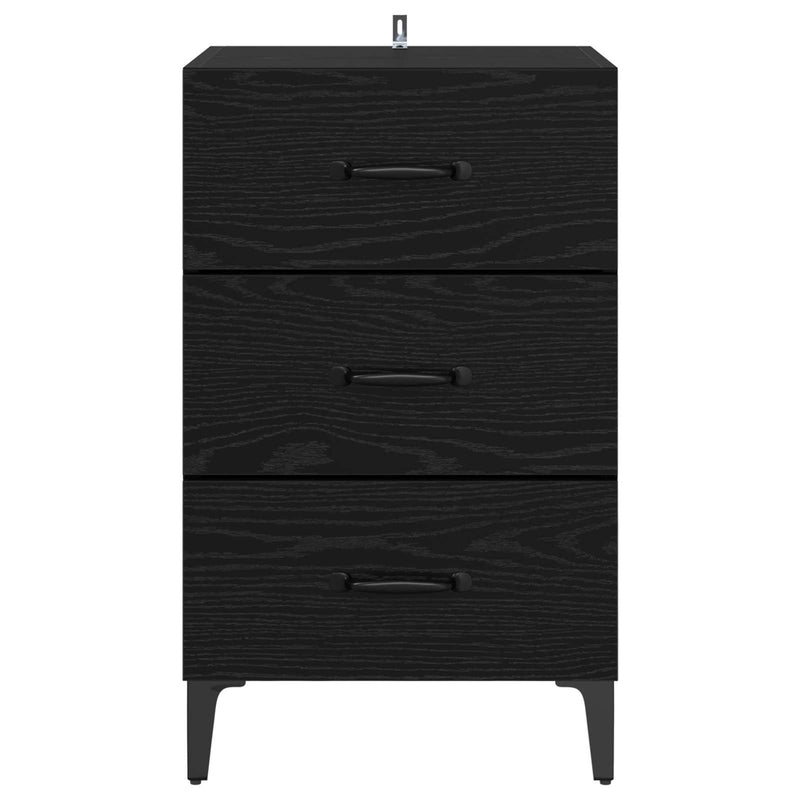 Dulap de noapte Stejar Negru 40 x 40.5 x 66 cm Lemn prelucrat