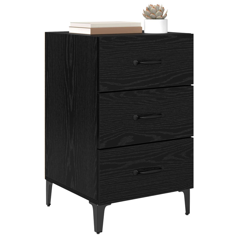 Dulap de noapte Stejar Negru 40 x 40.5 x 66 cm Lemn prelucrat