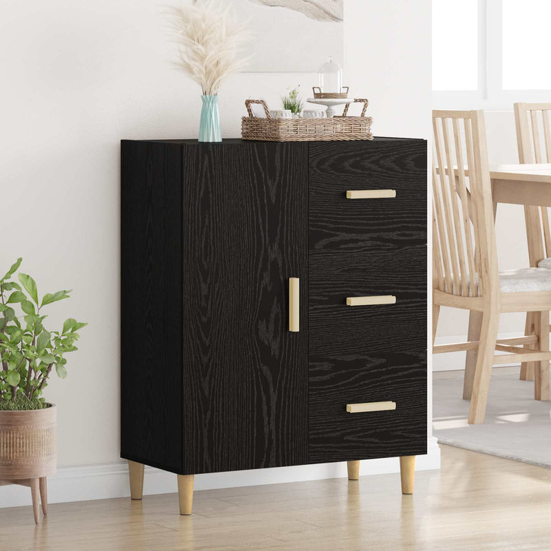 Bufet Stejar negru 34 x 69.5 x 90 cm Lemn prelucrat