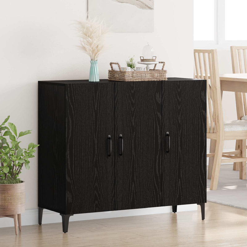 Bufet Stejar negru 34 x 90 x 80 cm Lemn prelucrat