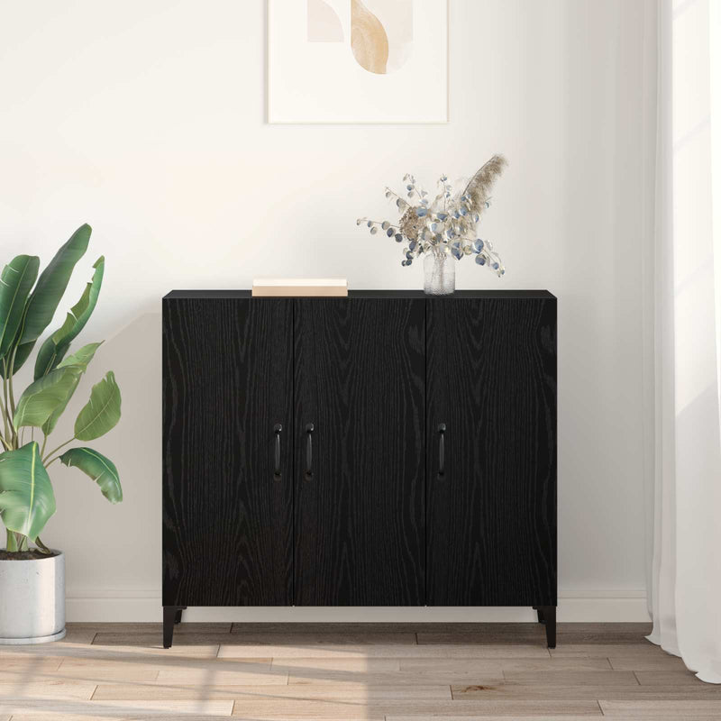 Bufet Stejar negru 34 x 90 x 80 cm Lemn prelucrat