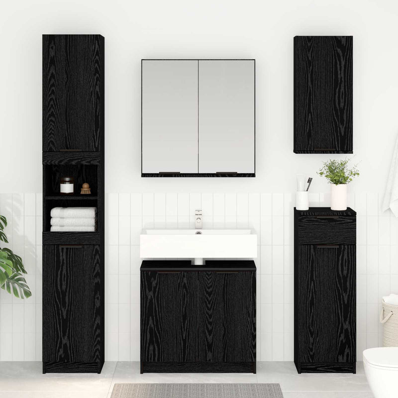 Dulap de Baie Stejar Negru 64,5 x 33,5 x 59 cm Lemn prelucrat