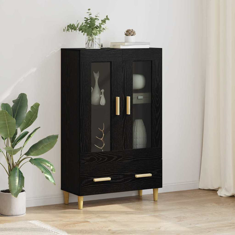 Bufet Stejar Negru 70 x 31 x 115 cm Lemn prelucrat