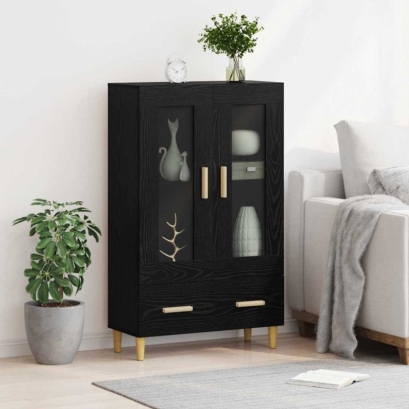 Bufet Stejar Negru 70 x 31 x 115 cm Lemn prelucrat