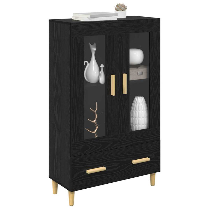 Bufet Stejar Negru 70 x 31 x 115 cm Lemn prelucrat
