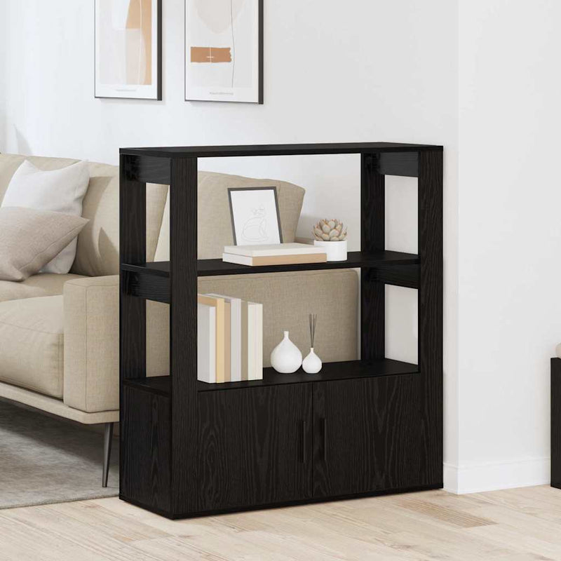 Bufet Stejar negru 30 x 80 x 90 cm Lemn prelucrat