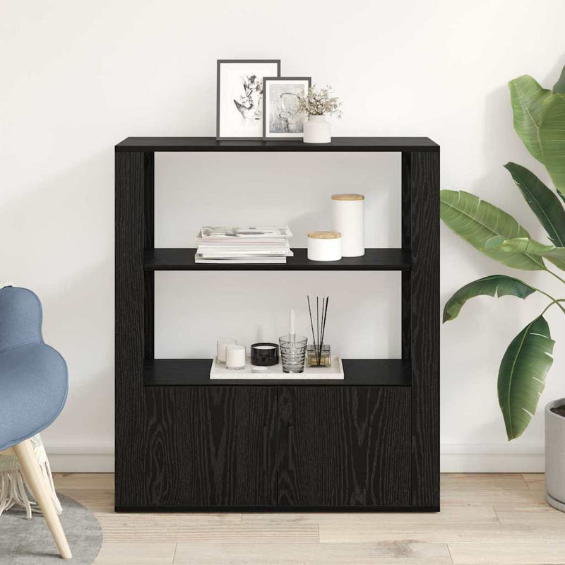 Bufet Stejar negru 30 x 80 x 90 cm Lemn prelucrat