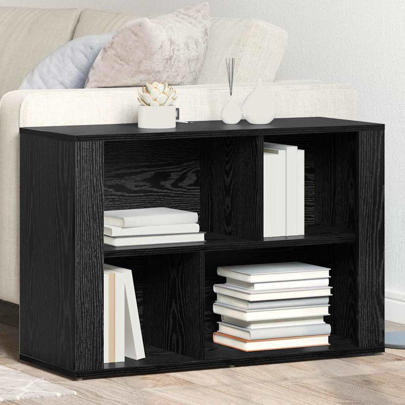 Bufet Stejar Negru 80 x 30 x 53 cm Lemn prelucrat