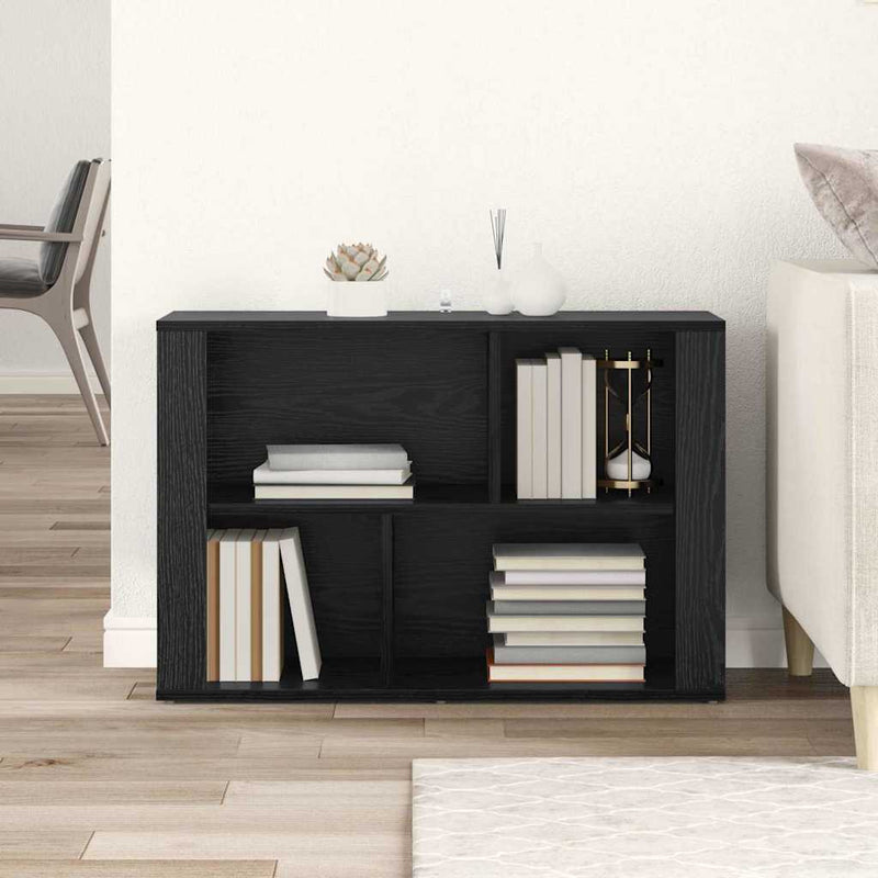 Bufet Stejar Negru 80 x 30 x 53 cm Lemn prelucrat