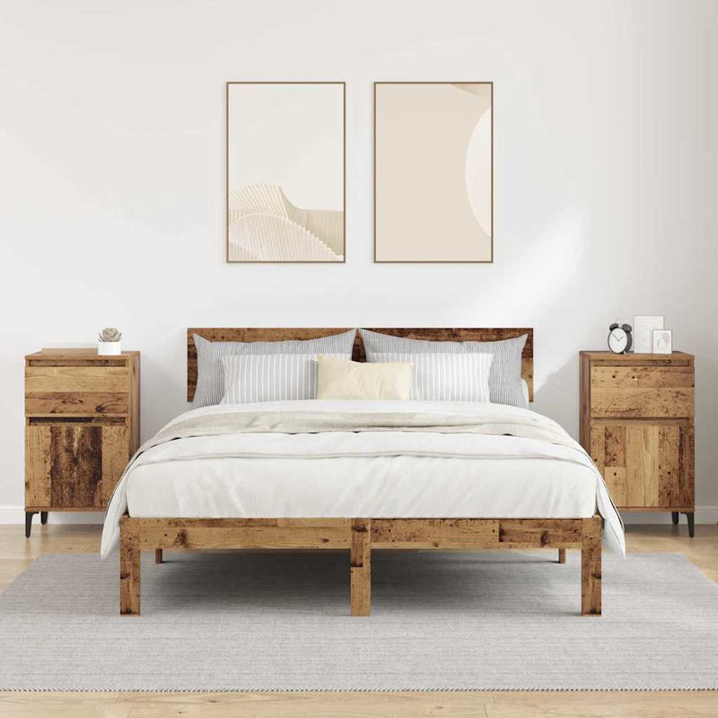 Dulap de noapte 2 buc. Lemn vechi 40 x 35 x 70 cm