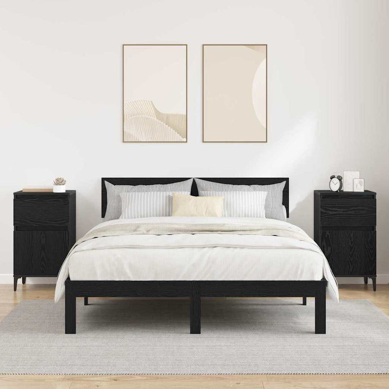 Dulap de noapte 2 buc. Stejar Negru 40 x 35 x 70 cm