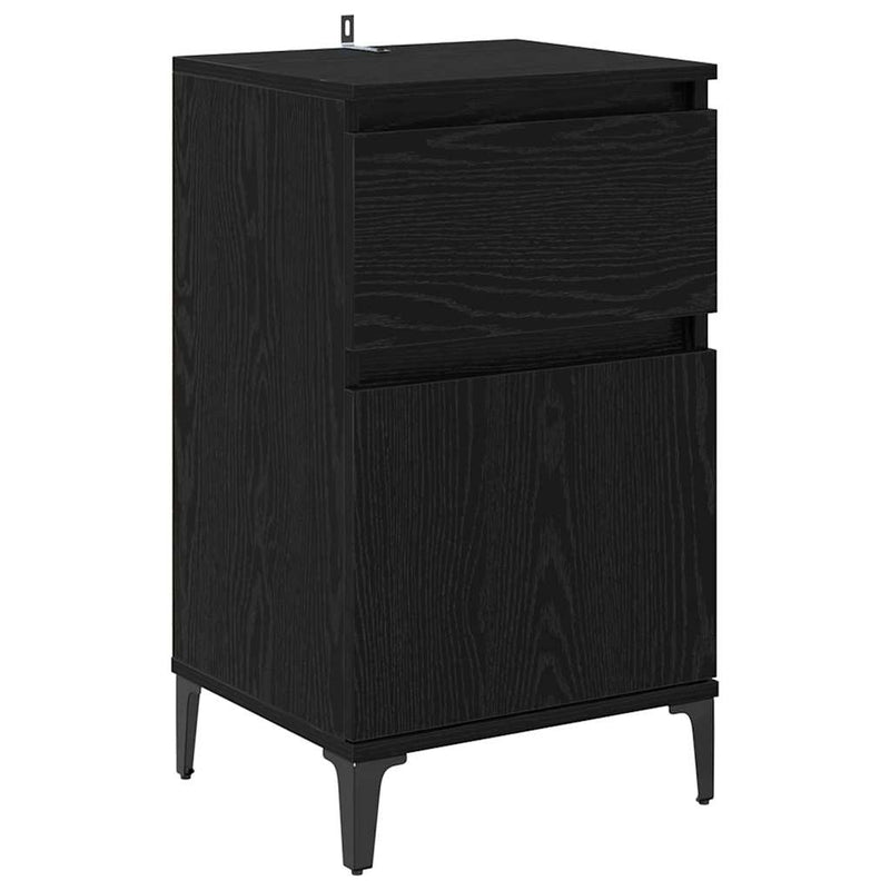 Dulap de noapte 2 buc. Stejar Negru 40 x 35 x 70 cm