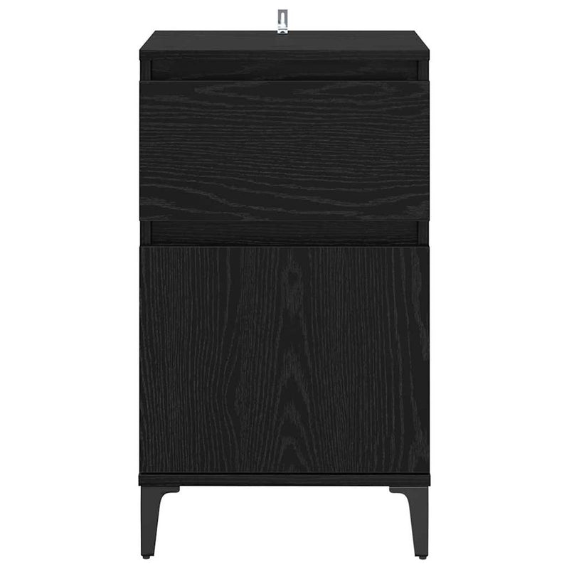 Dulap de noapte 2 buc. Stejar Negru 40 x 35 x 70 cm