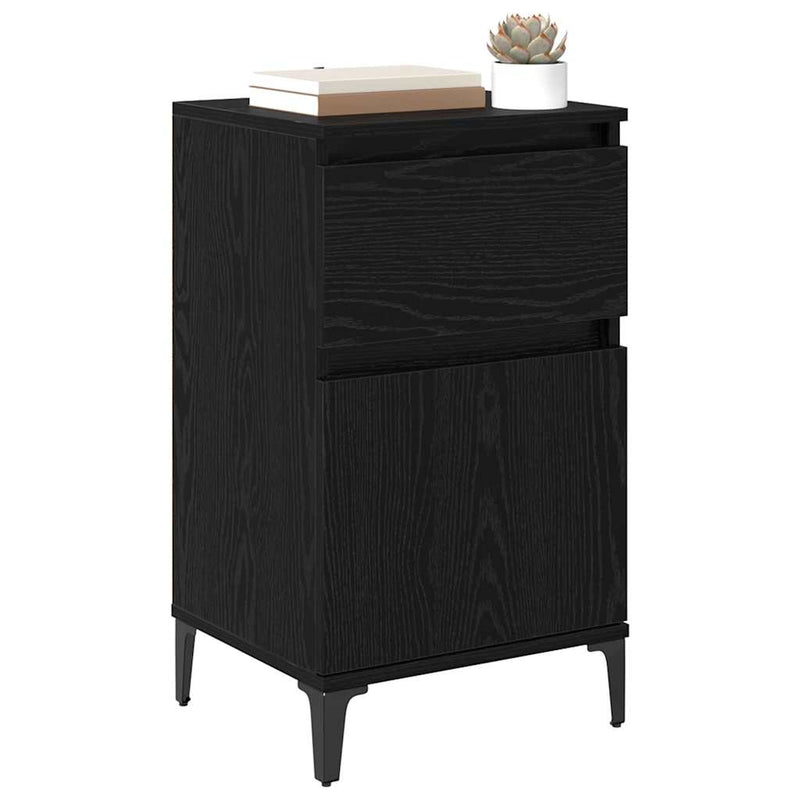 Dulap de noapte 2 buc. Stejar Negru 40 x 35 x 70 cm