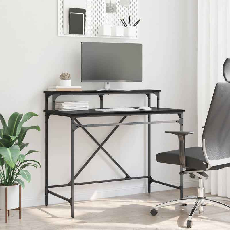 Birou Stejar Negru 100 x 50 x 90 cm Lemn prelucrat
