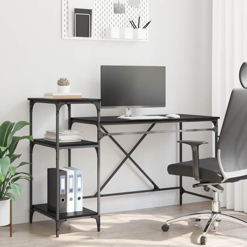Birou Stejar Negru Lemn prelucrat 135 x 50 x 90 cm