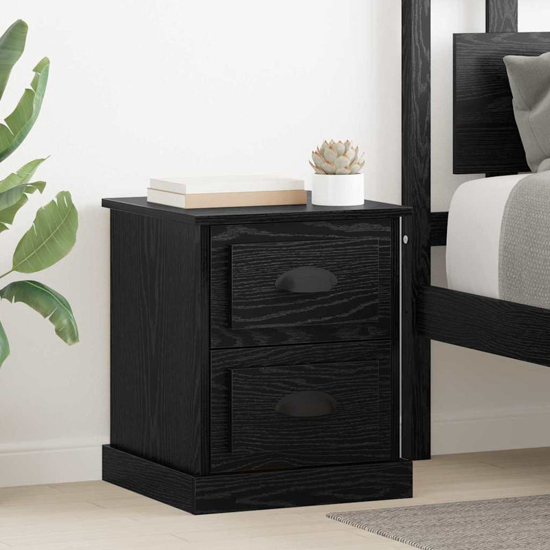 Dulap de noapte 2 buc. Stejar Negru 39 x 39 x 47.5 cm