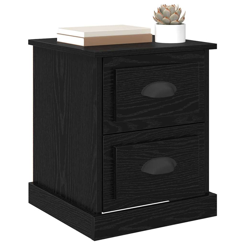 Dulap de noapte 2 buc. Stejar Negru 39 x 39 x 47.5 cm