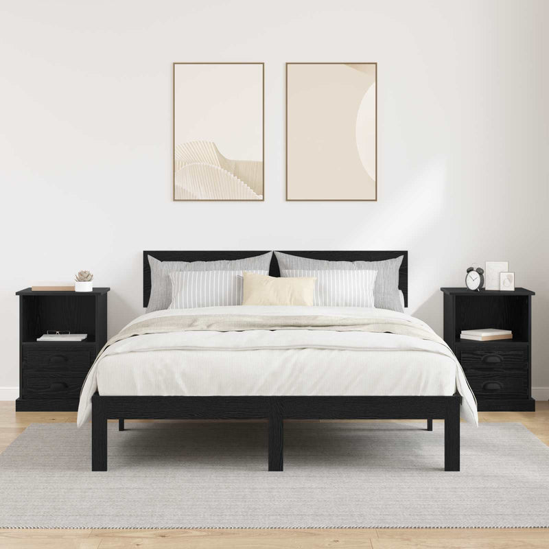 Dulap de noapte 2 buc. Stejar Negru 36 x 43 x 60 cm