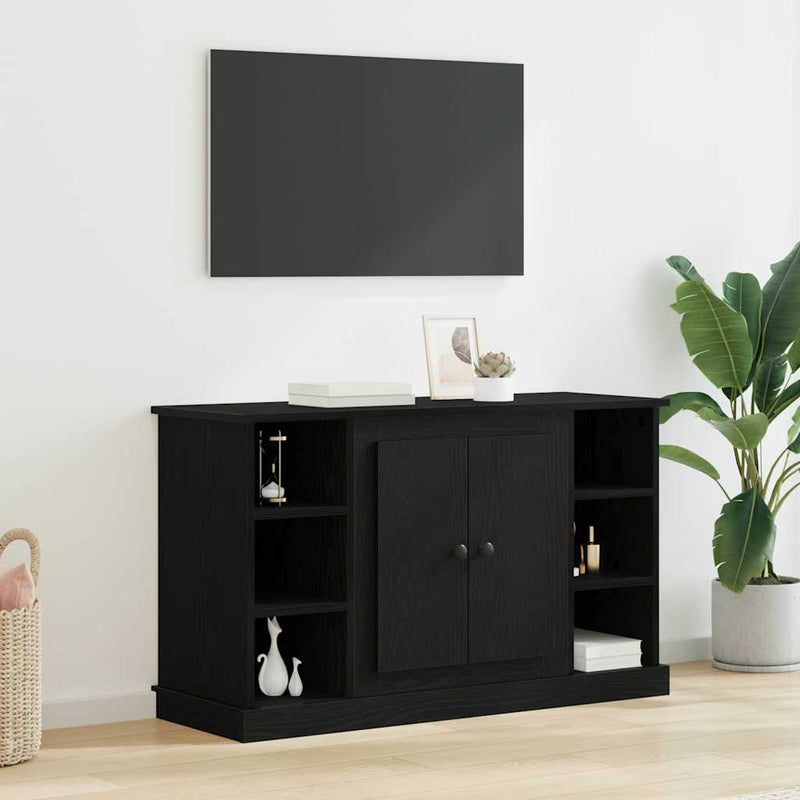 Bufet Stejar Negru 100 x 35,5 x 60 cm Lemn prelucrat