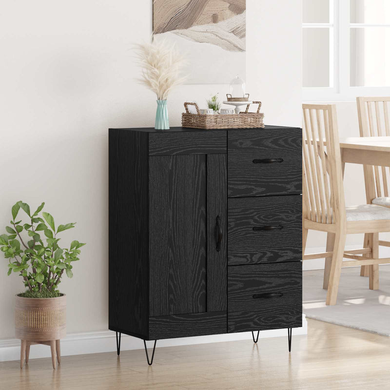Bufet cu sertar Stejar Negru 69,5 x 34 x 90 cm Lemn prelucrat