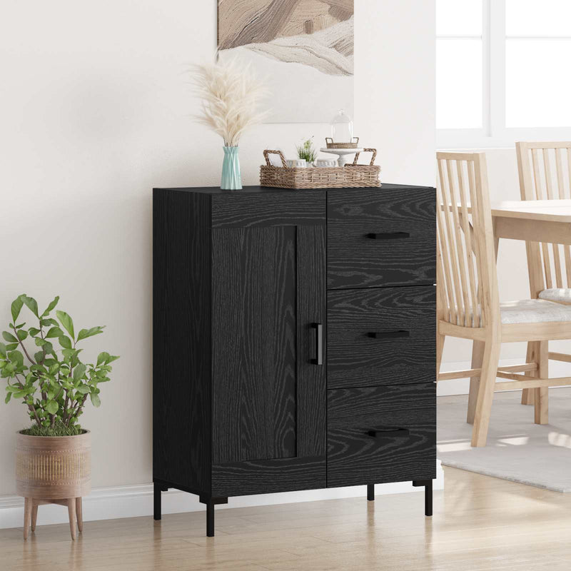 Bufet Stejar negru 69.5 x 34 x 90 cm Lemn prelucrat