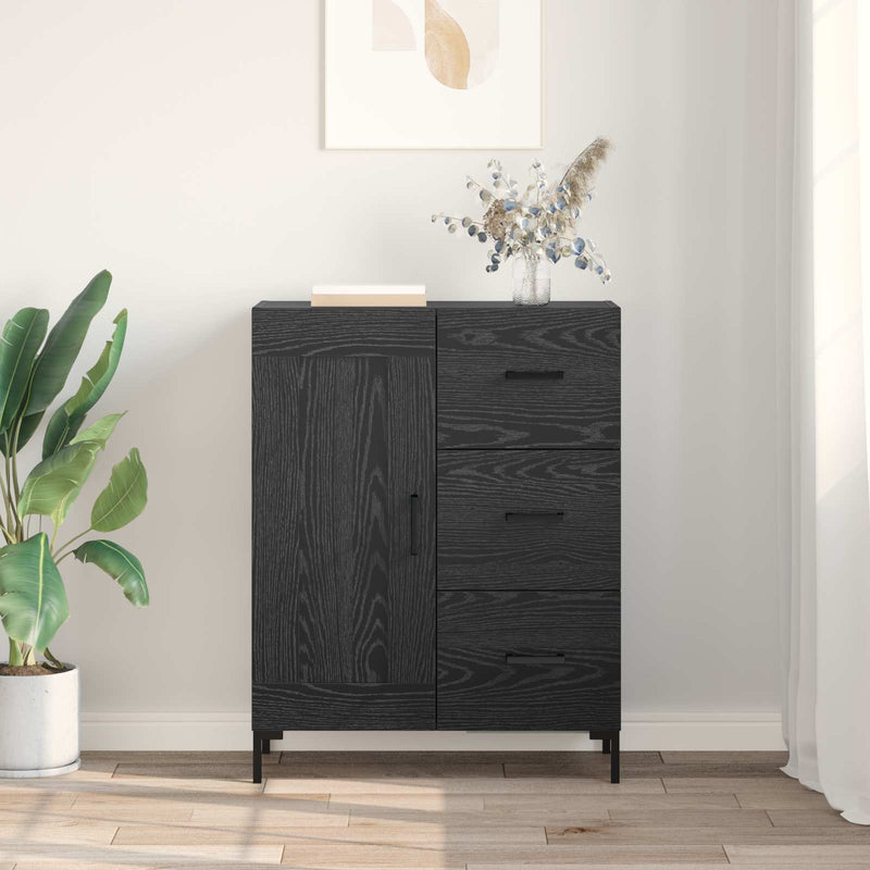 Bufet Stejar negru 69.5 x 34 x 90 cm Lemn prelucrat