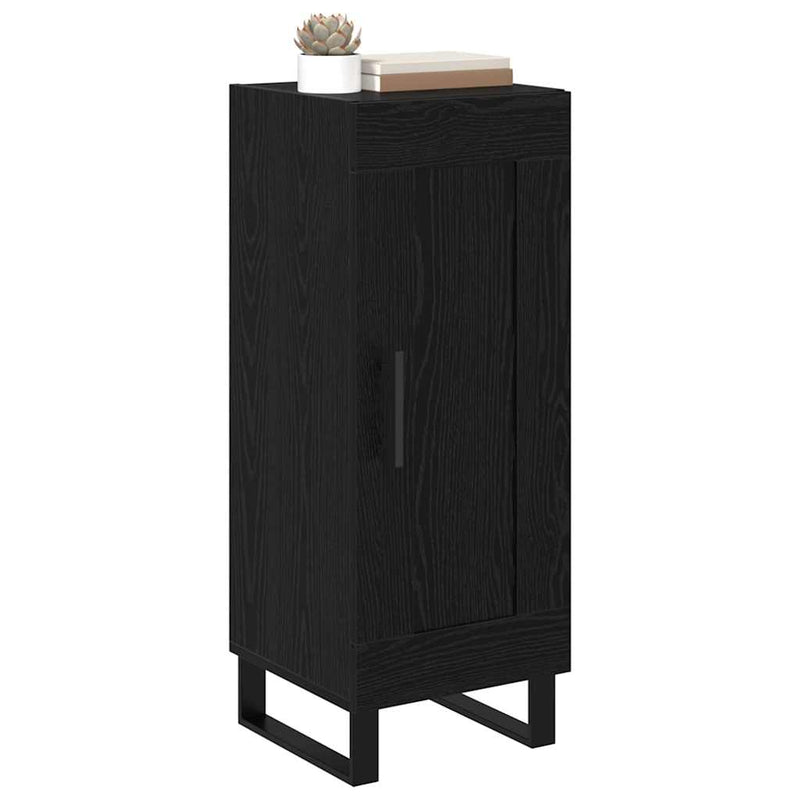 Bufet Stejar Negru 34,5 x 34 x 90 cm Lemn Ingineresc și Fier