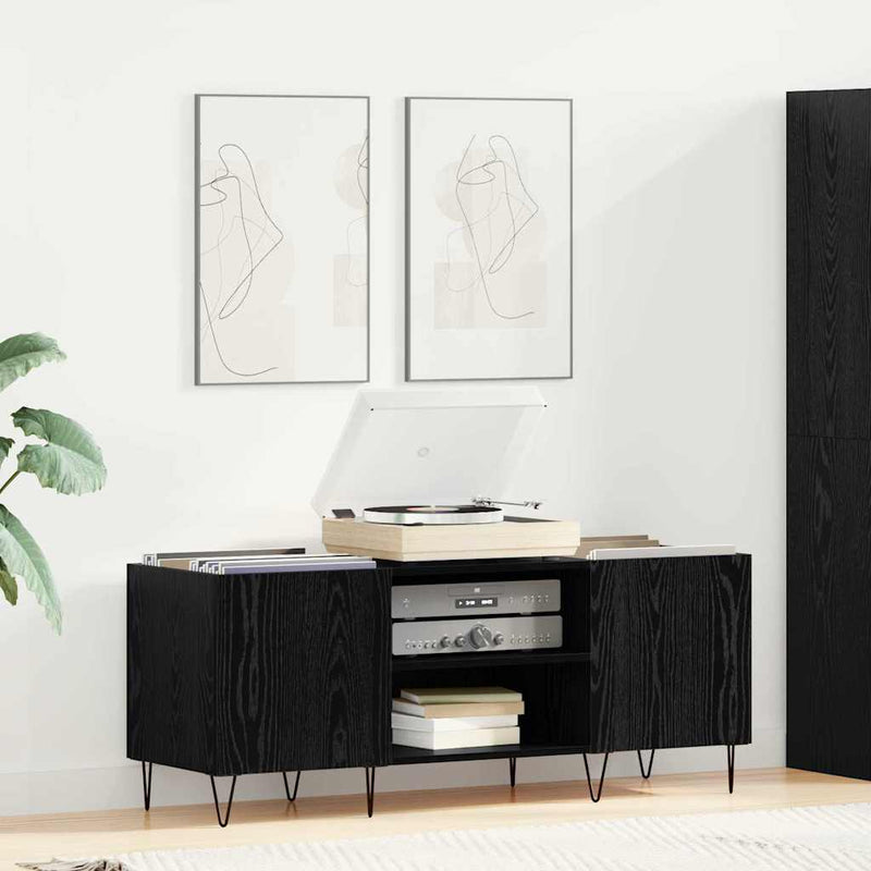Dulap pentru discuri de vinil Stejar Negru 121 x 38 x 48 cm