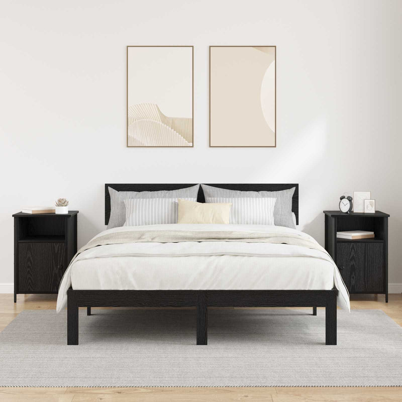 Dulap de noapte 2 buc. Stejar Negru 40 x 42 x 60 cm